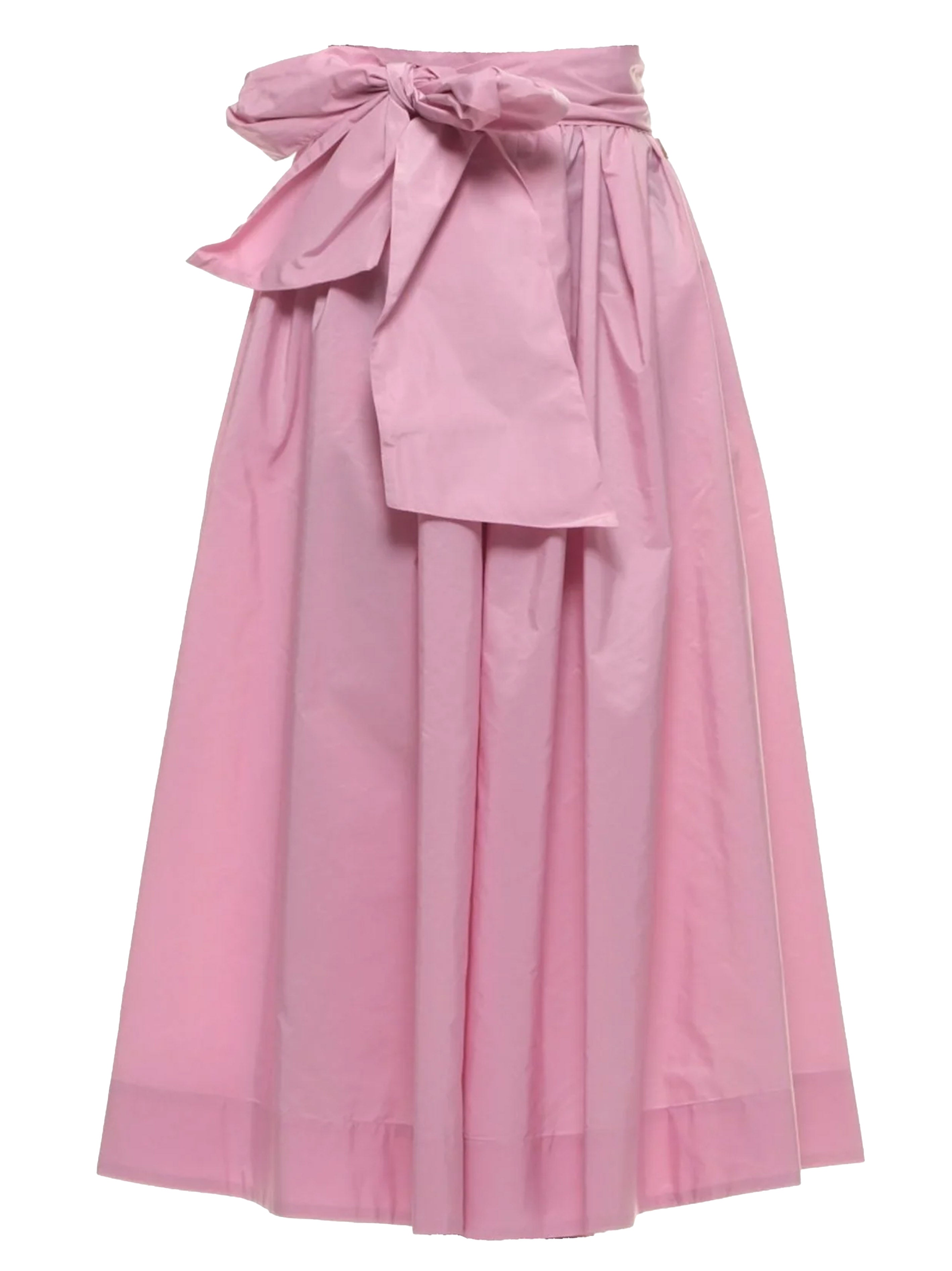 GONNA AMPIA IN TEFFETA' DETTAGLIO FIOCCO Rosa