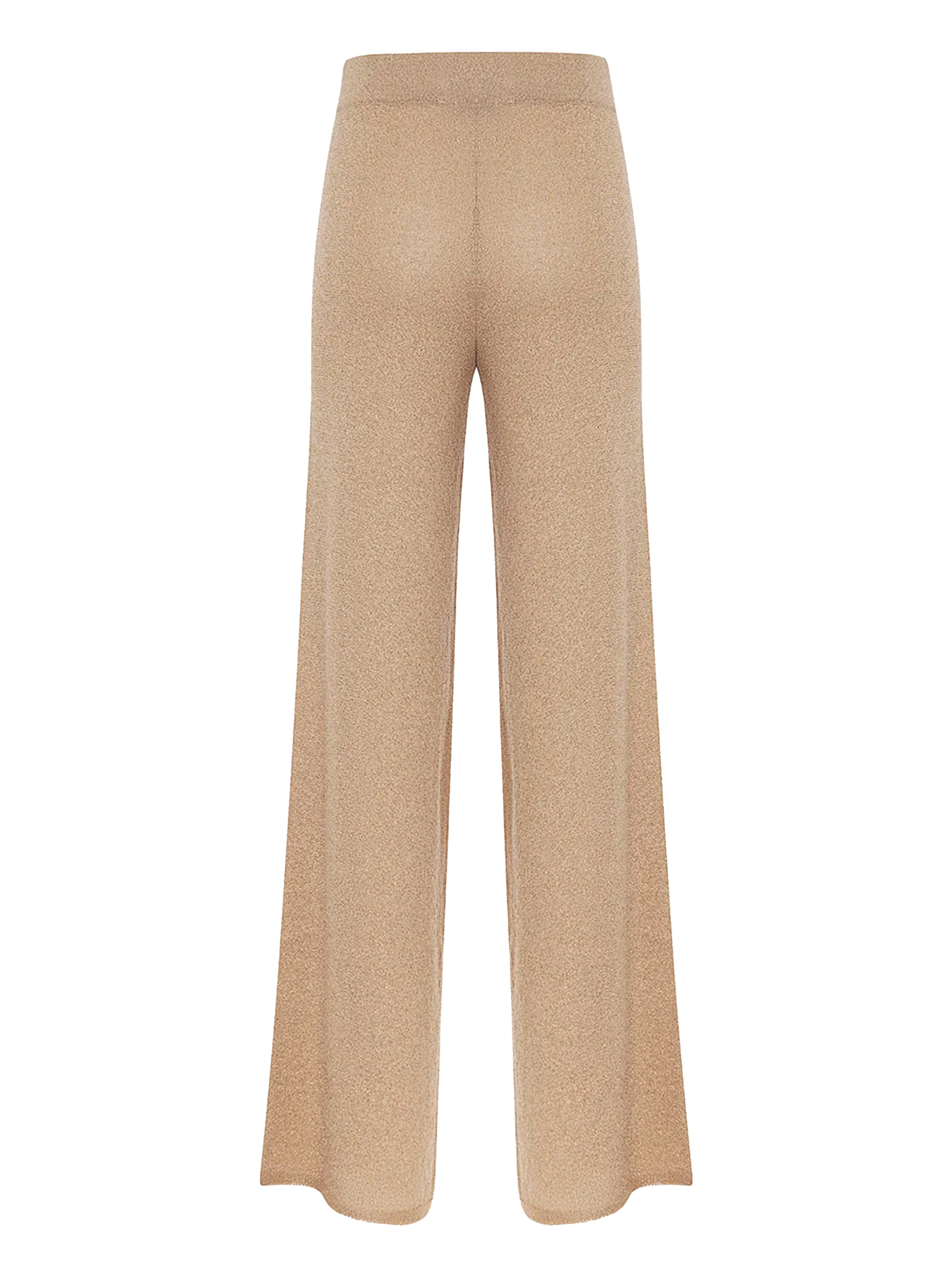 Sand lurex trousers