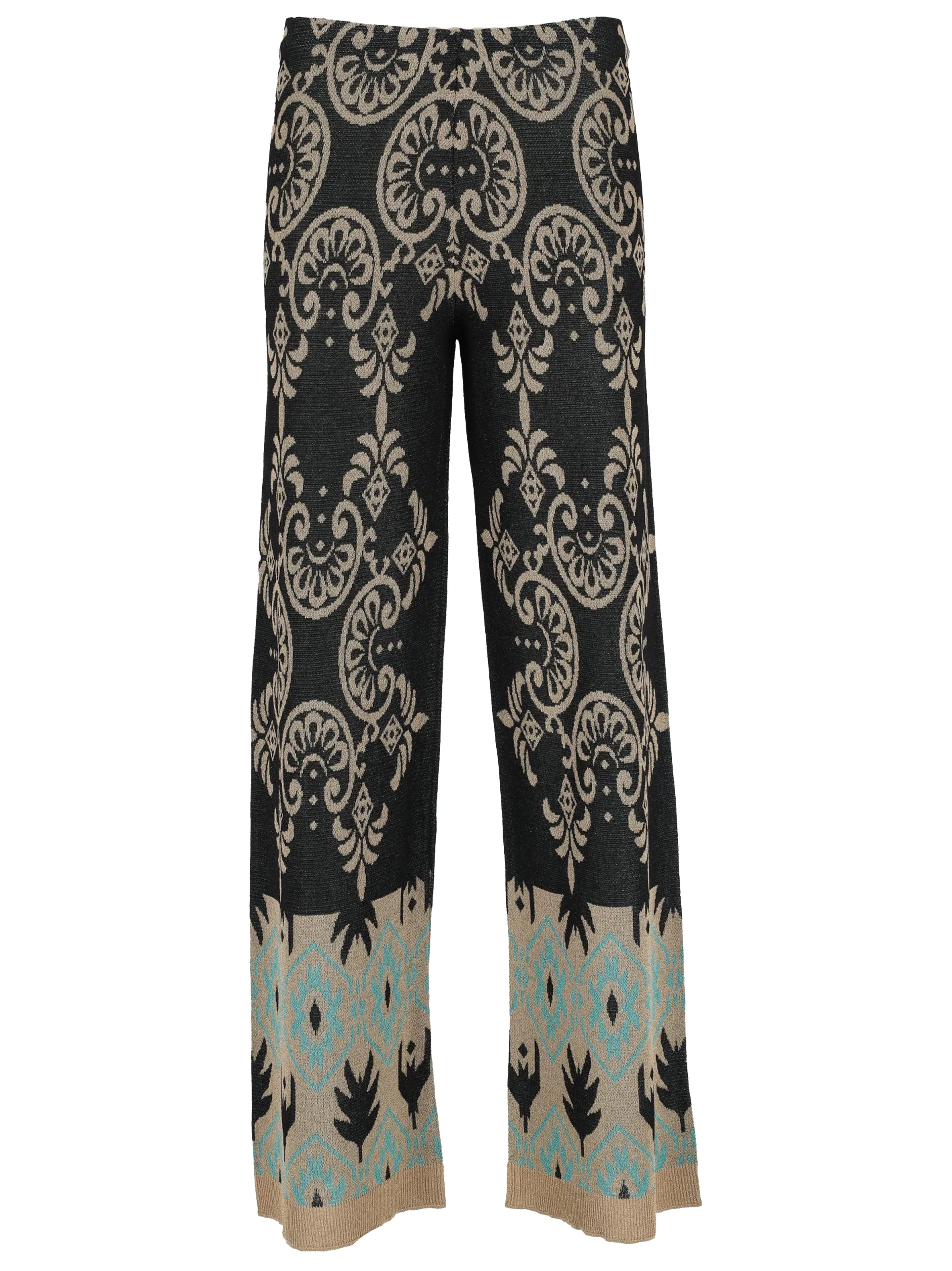 Multicolored lurex patterned trousers