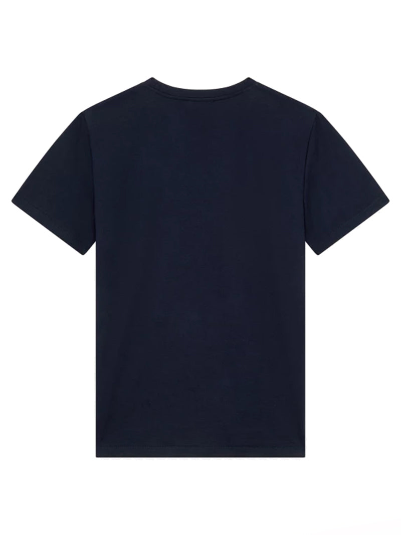 T-shirt blu mini logo ricamo