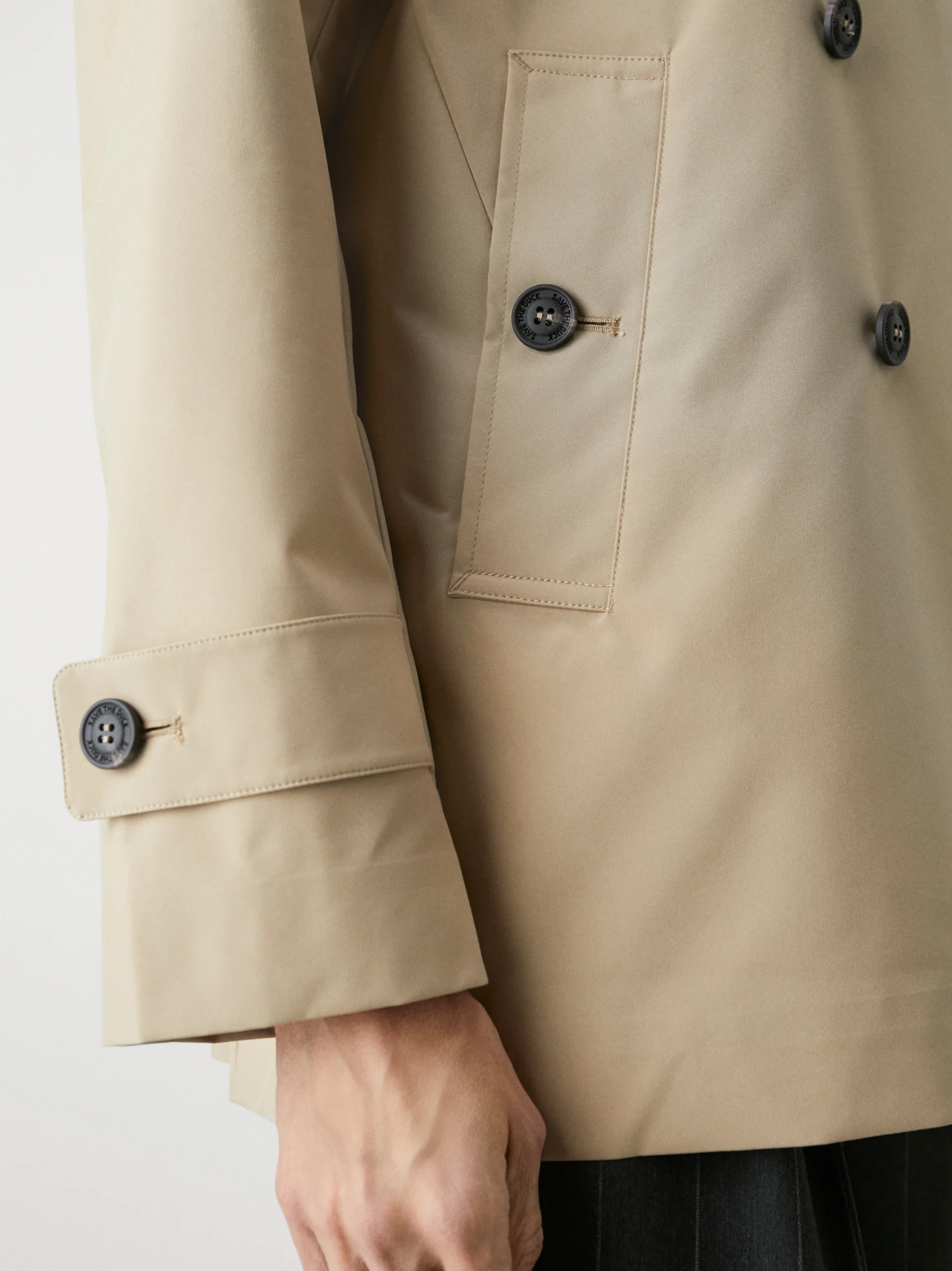 Sofi double-breasted raincoat in light beige