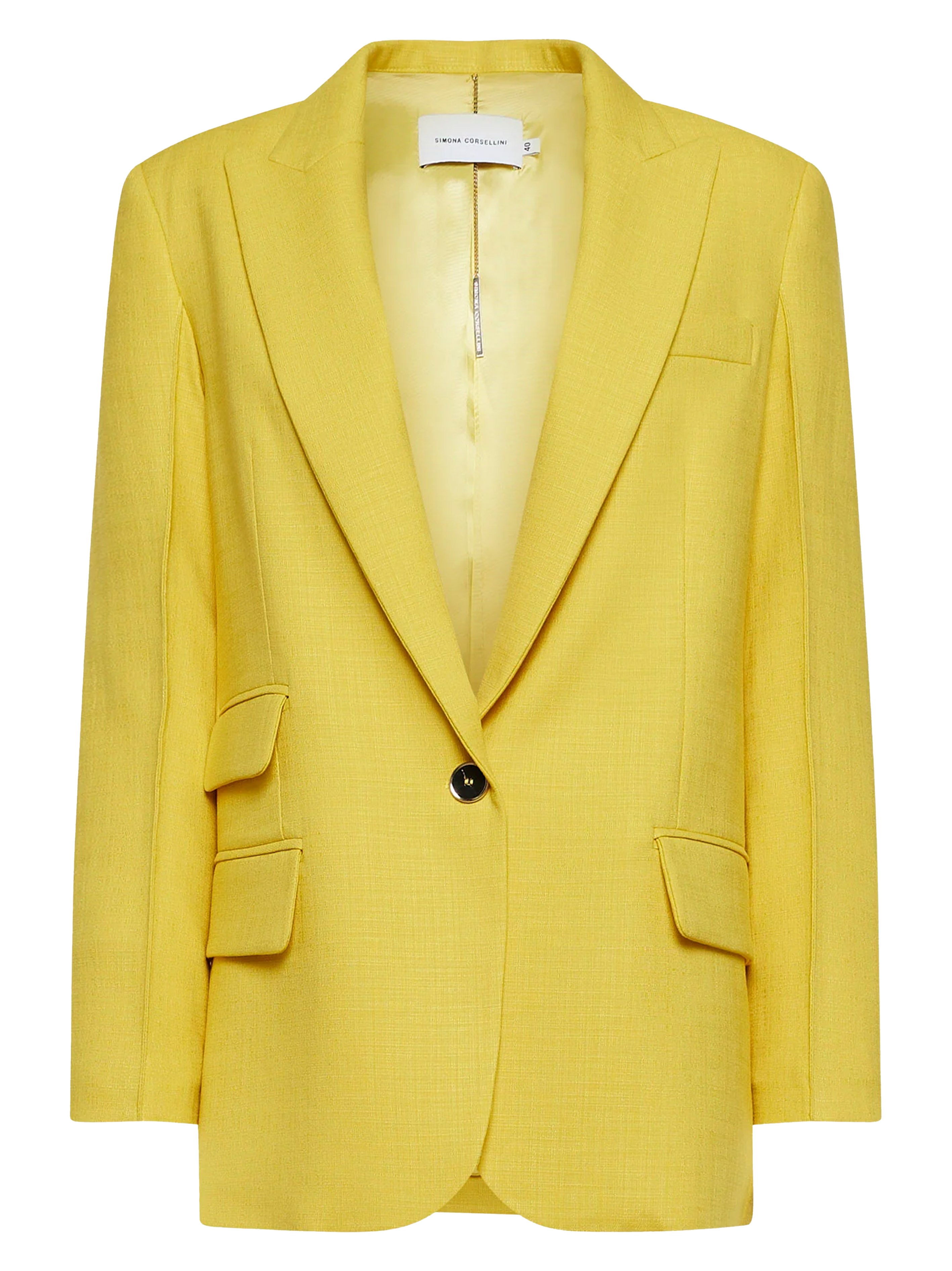 Single-breasted yellow blazer