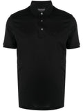 Polo nero mini logo petto