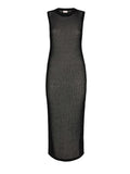 Eileen long dress in black lurex crochet mesh