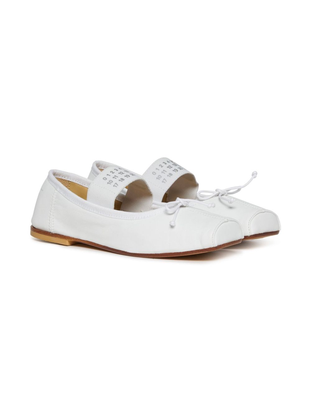 Ballerina bianca elastico logo numerico 79713 02 MM6 MAISON MARGIELA KIDS 