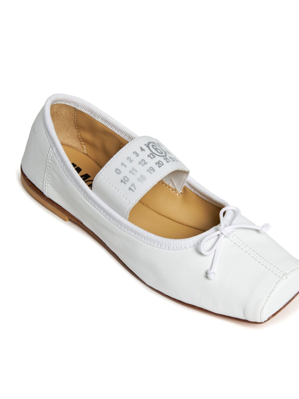 Ballerina bianca elastico logo numerico 79713 02 MM6 MAISON MARGIELA KIDS 