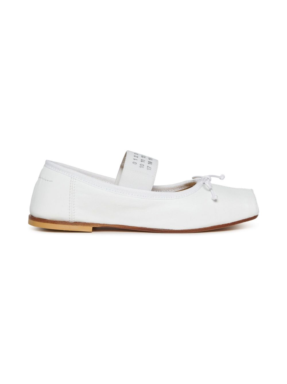 Ballerina bianca elastico logo numerico 79713 02 MM6 MAISON MARGIELA KIDS 