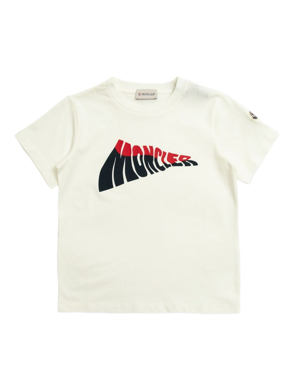 T-shirt bianca logo frontale bicolo 9548C0003189AFV 034 MONCLER KIDS 
