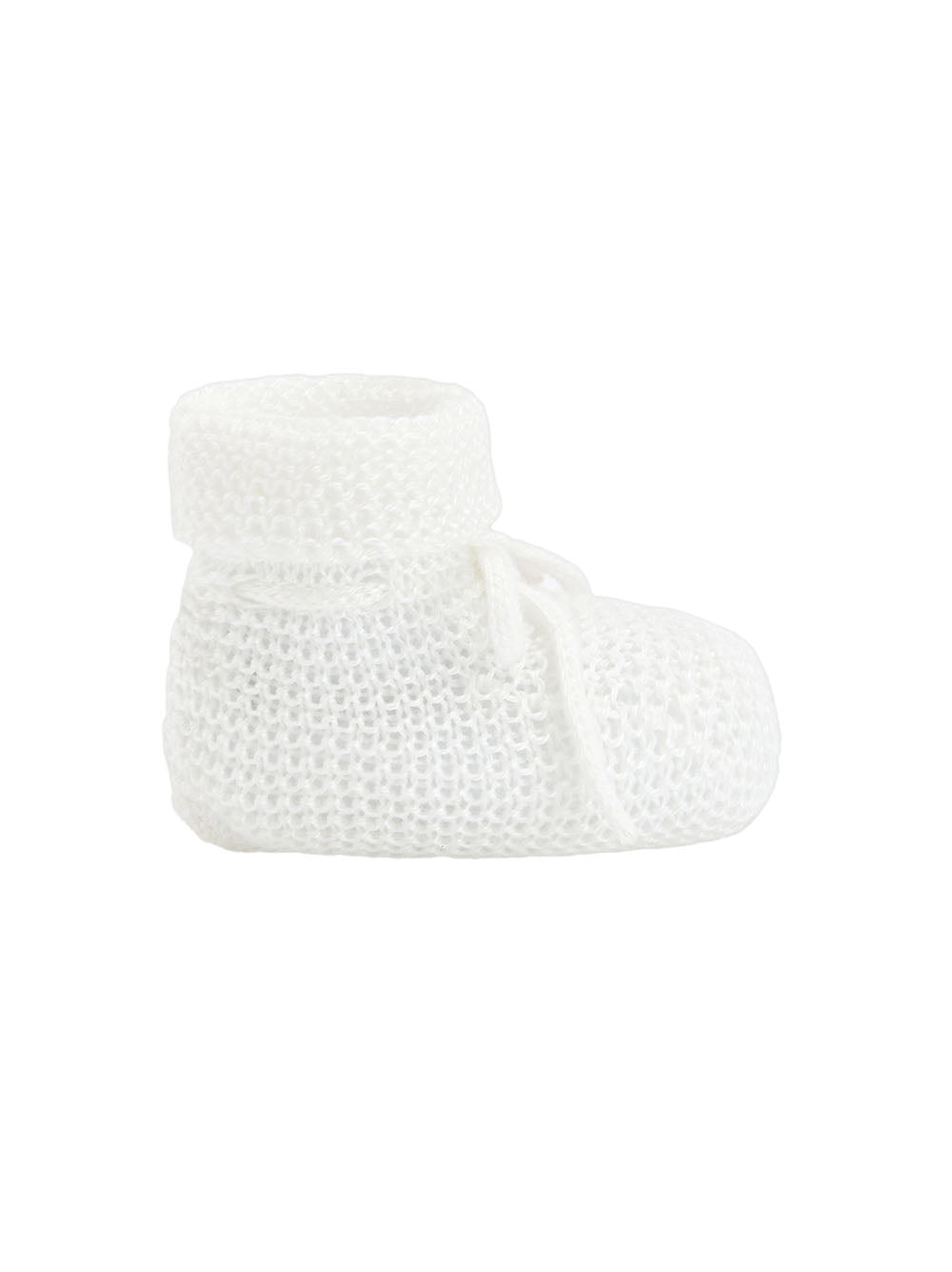 Scarpina bianca in maglia con fiocco regolabile 01822507 01H82 PAZ RODRIGUEZ KIDS 