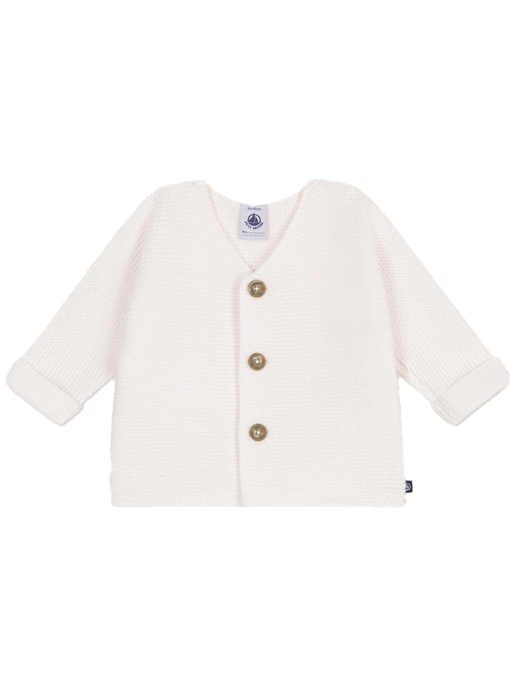 Cardigan bianco neonato in maglia A0CES 13 PETIT BATEAU KIDS 