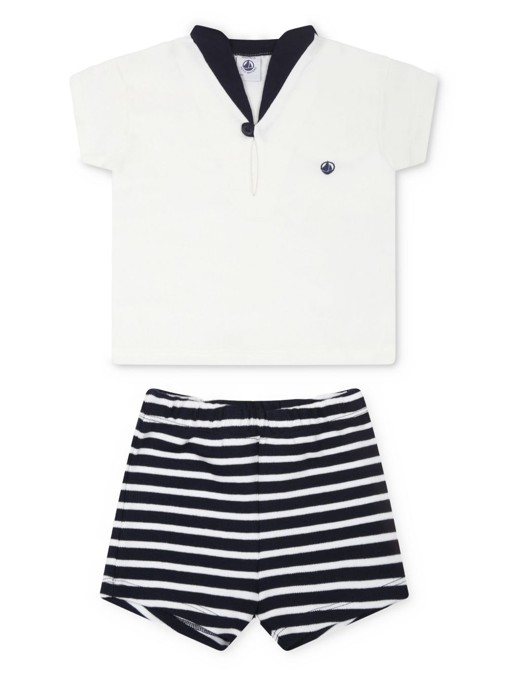 Completo bianco e blu (2pz) A0CPA 01 PETIT BATEAU KIDS 