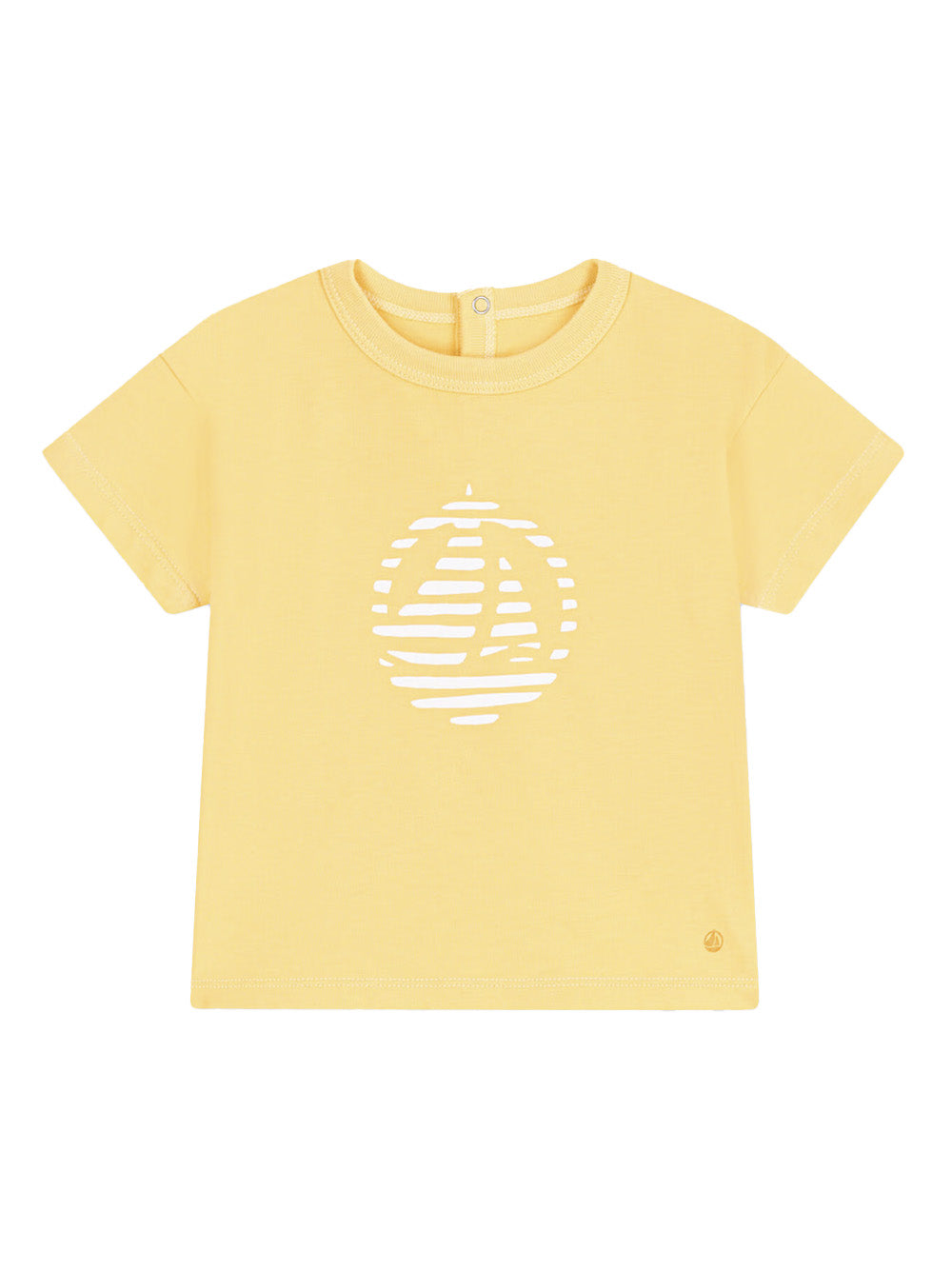 T-shirt gialla logo frontale A0CWB 06 PETIT BATEAU KIDS 