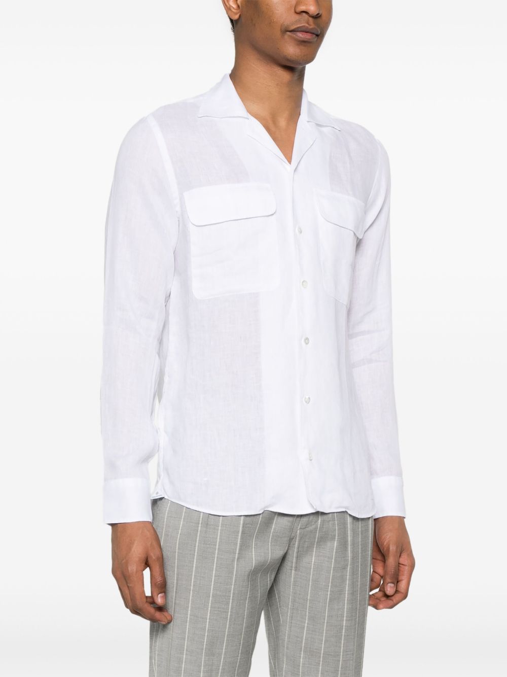 Camicia Rowan bianca in lino ROWAN740005 X007 TAGLIATORE 