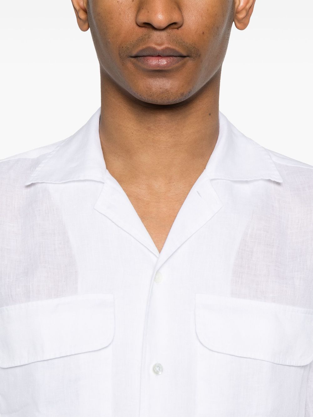 Camicia Rowan bianca in lino ROWAN740005 X007 TAGLIATORE 