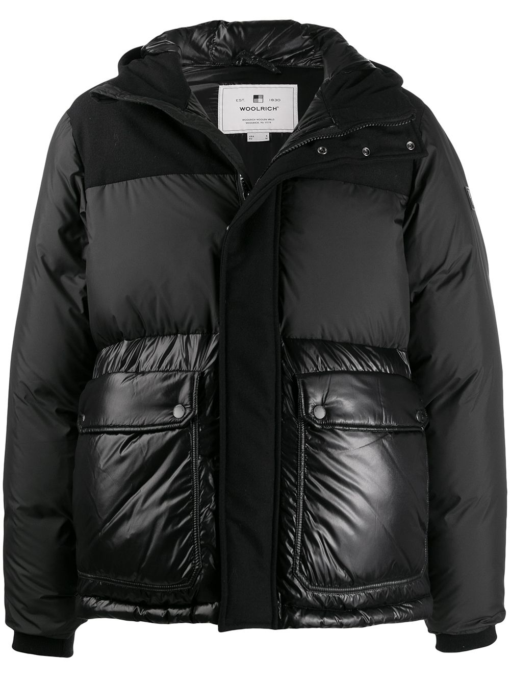 Bomber nero inserti lucidi WOCPS2874UT1712 100 WOOLRICH 