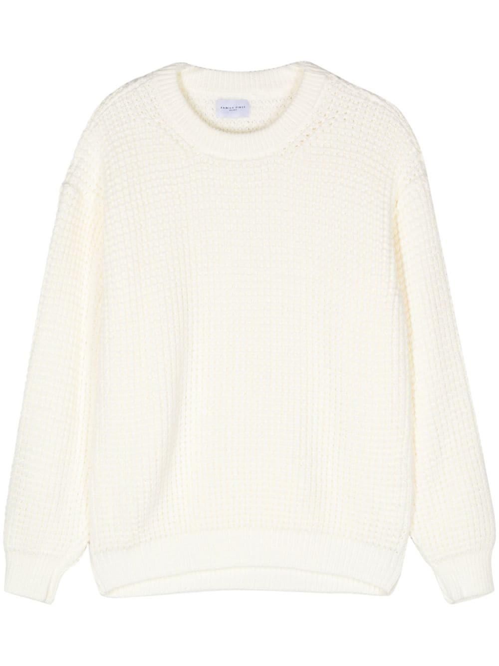 Maglione bianco in maglia chunky