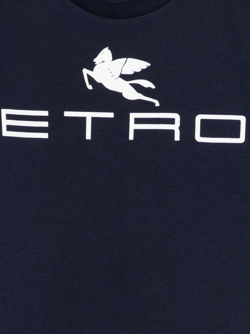 T-shirt in cotone con logo GY8Q11Z3672 617 ETRO KIDS 
