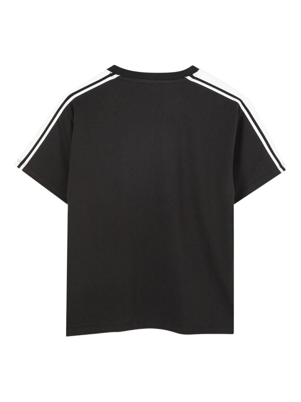 T-shirt nera a righe con motivo Tiger K61486 095 KENZO KIDS 