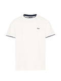 T-shirt girocollo con bordi a contrasto