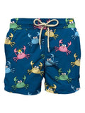 Blue jean costume with all-over multicolored crabs