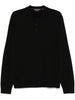 Polo nera basic in lana