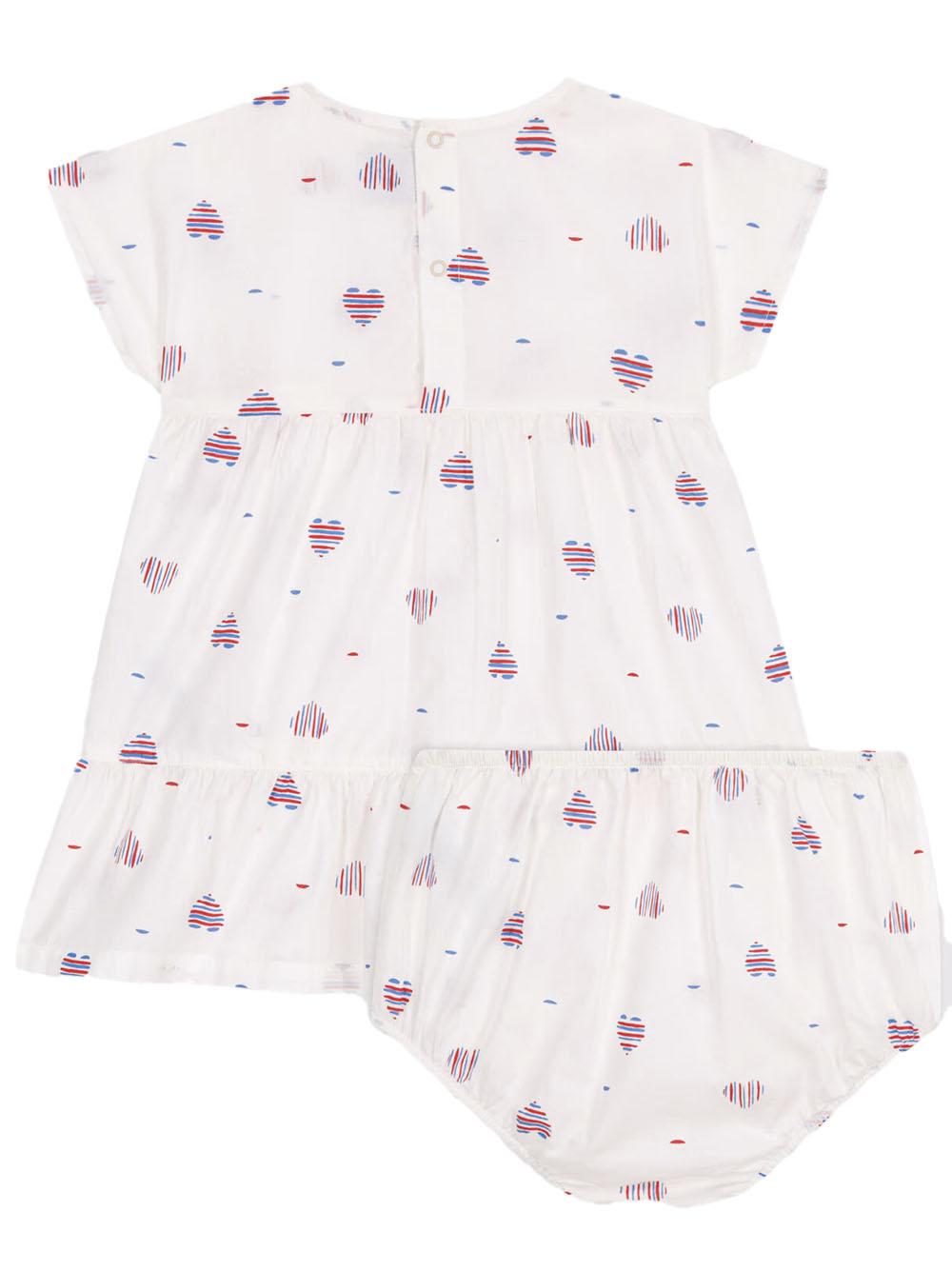 Completo bianco con cuori all-over (2pz)