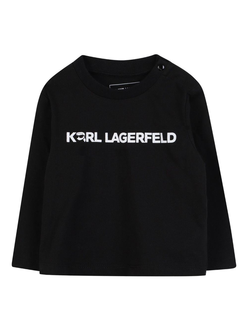 Tuta con Stampa Grafica e Dettagli a Righe Z30661 211 KARL LAGERFELD KIDS 