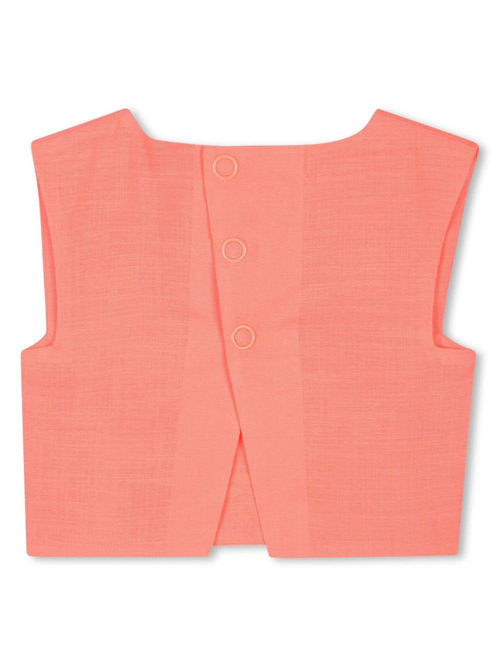 Top arancio con ricami