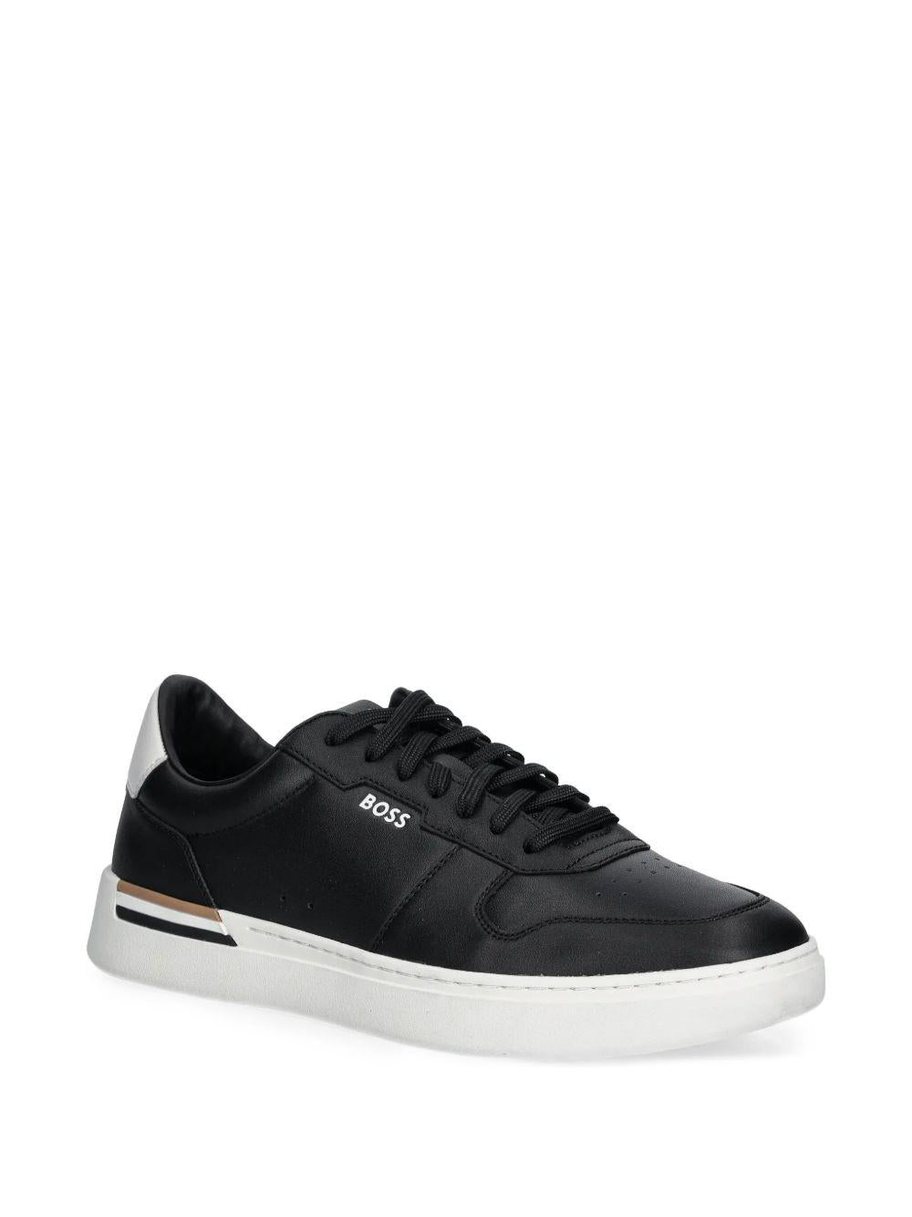 Sneakers Nere in Pelle con Logo Laterale 50542538 001 BOSS 