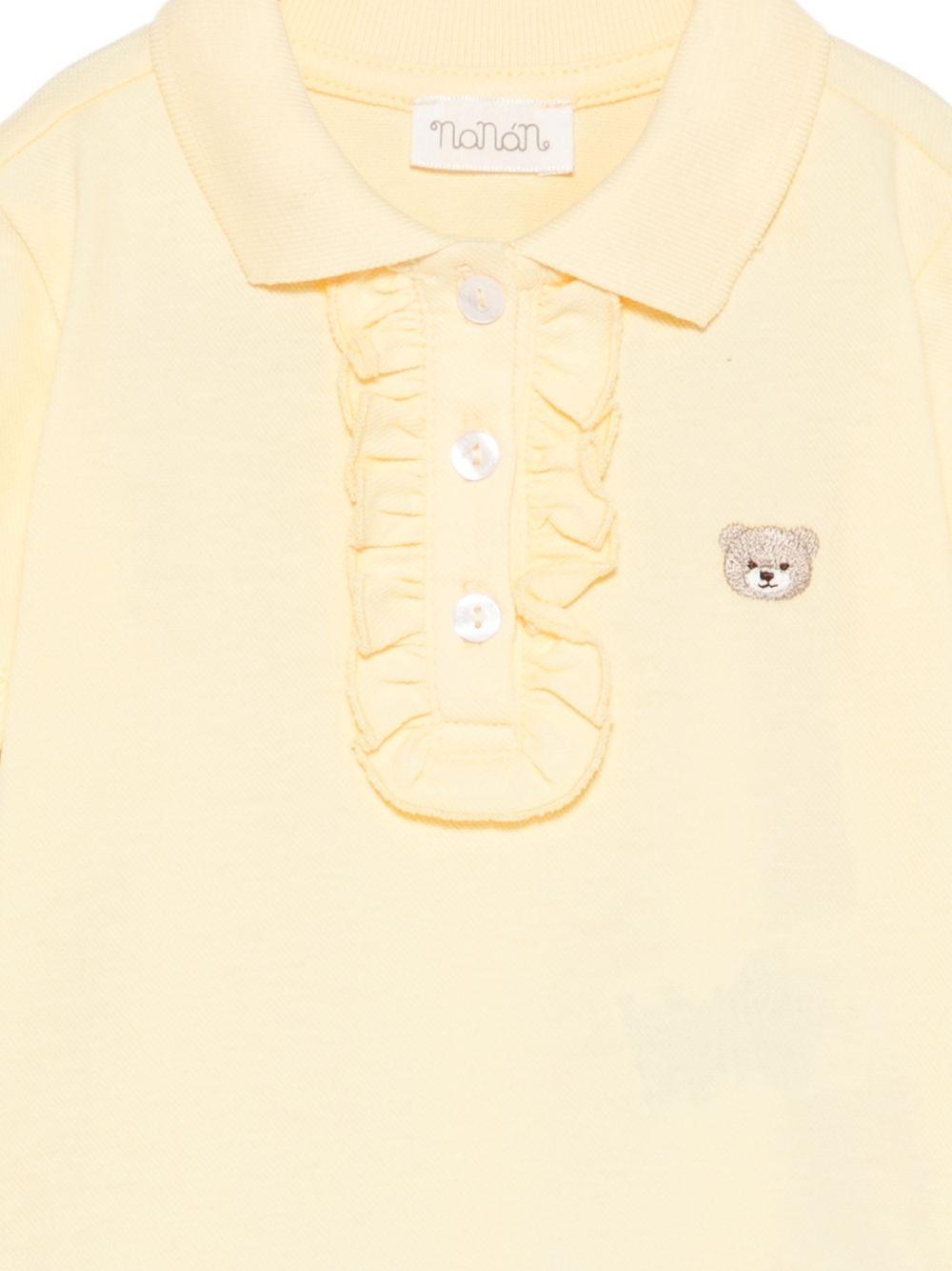 Polo in cotone con volant E26509 GIALLO NANAN KIDS 