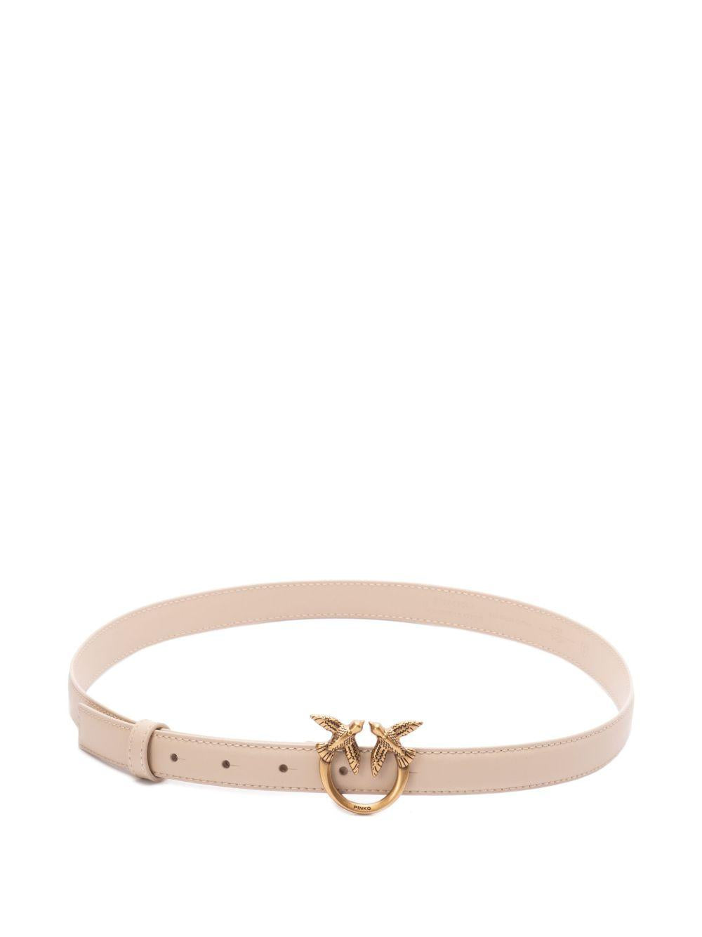 Cintura in pelle cipria con fibbia dorata 100143A0F1 C50Q PINKO 