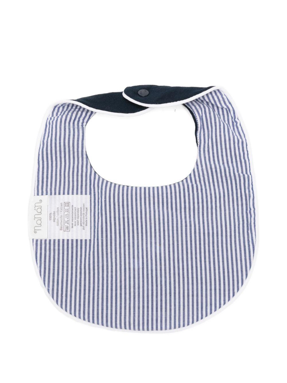 Bavaglino in cotone con fodera rigata E26130 BLU NANAN KIDS 