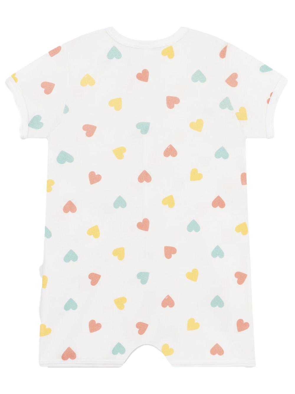 Tutina bianca con cuori multicolor all-over A0CZ8 01 PETIT BATEAU KIDS 