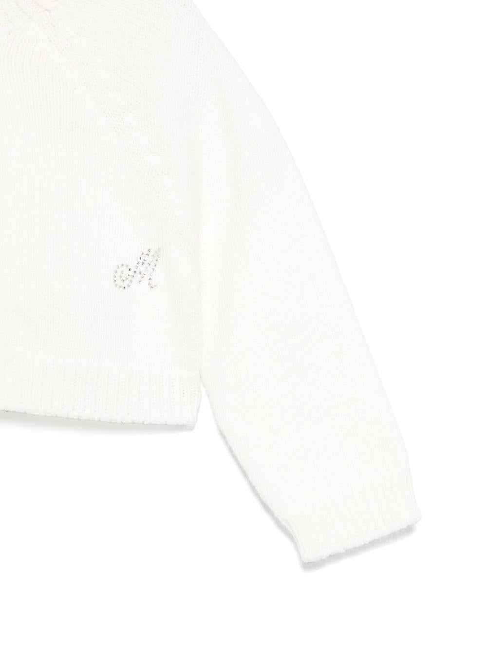 Cardigan panna neonato M con strass 37E8005060 0001 MONNALISA KIDS 