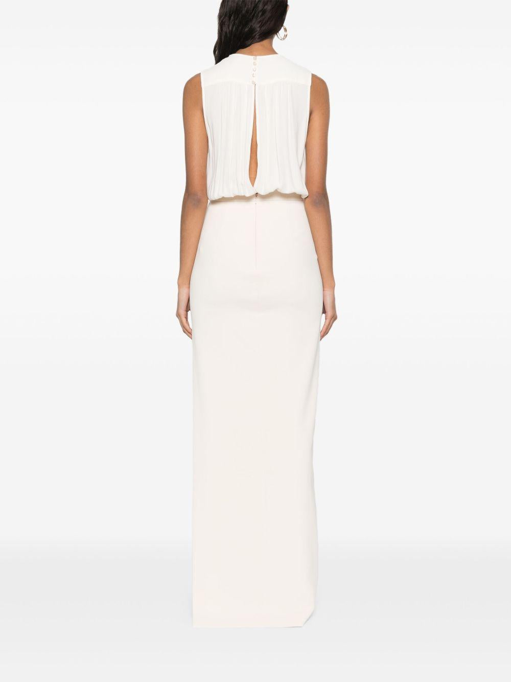 Abito in crêpe  e scollo con lacci burro ABR3851E2 193 ELISABETTA FRANCHI 