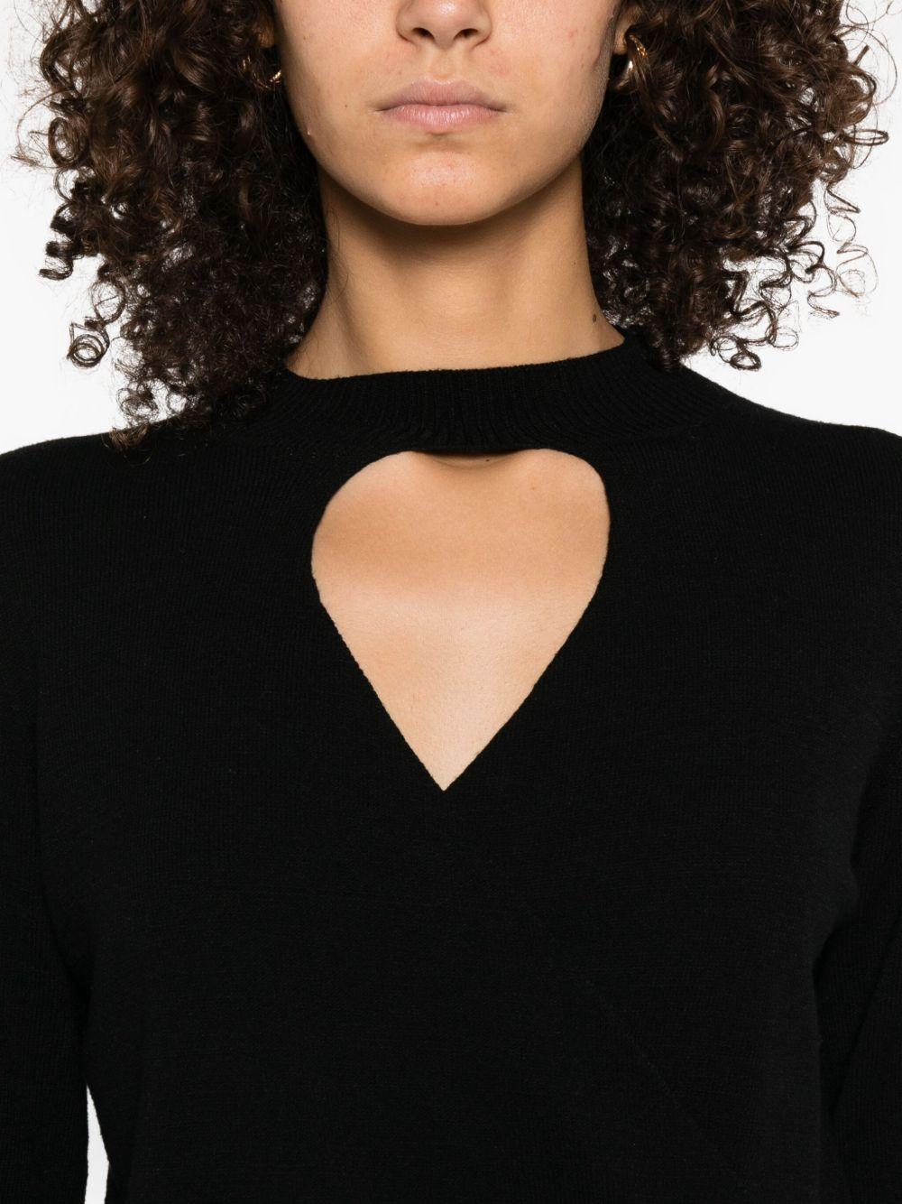 Maglione Nero con Apertura a Goccia 252TP3060 00006 TWINSET 