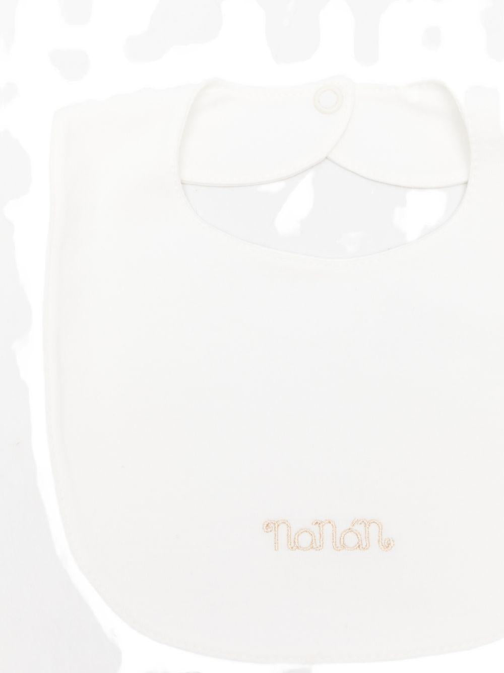 Bavetta in cotone con ricamo logo E26015 BIANCO NANAN KIDS 
