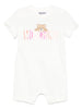 Tutina bianca logo lettering sfumato neonata