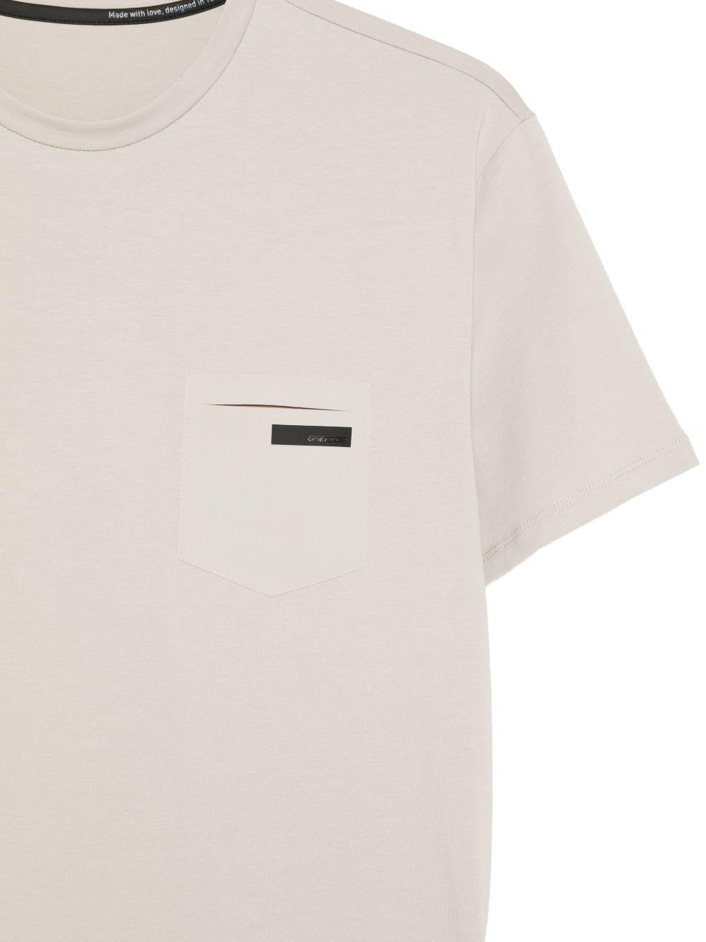 T-shirt in cotone girocollo con taschino 26200 85 RRD 