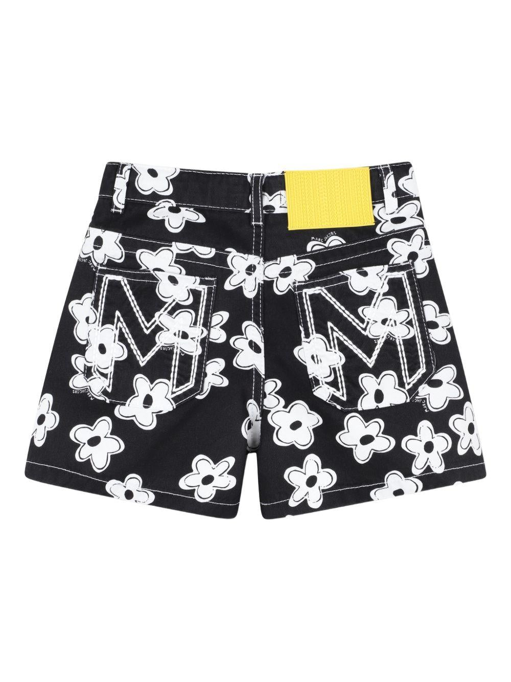 Shorts in cotone a fiori bianchi W60733 09B MARC JACOBS KIDS 