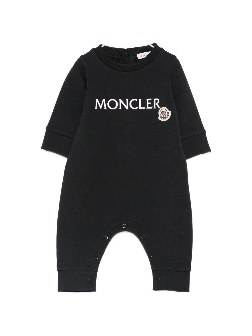 Tutina in cotone con logo L19518L0000489B9Y 778 MONCLER KIDS 