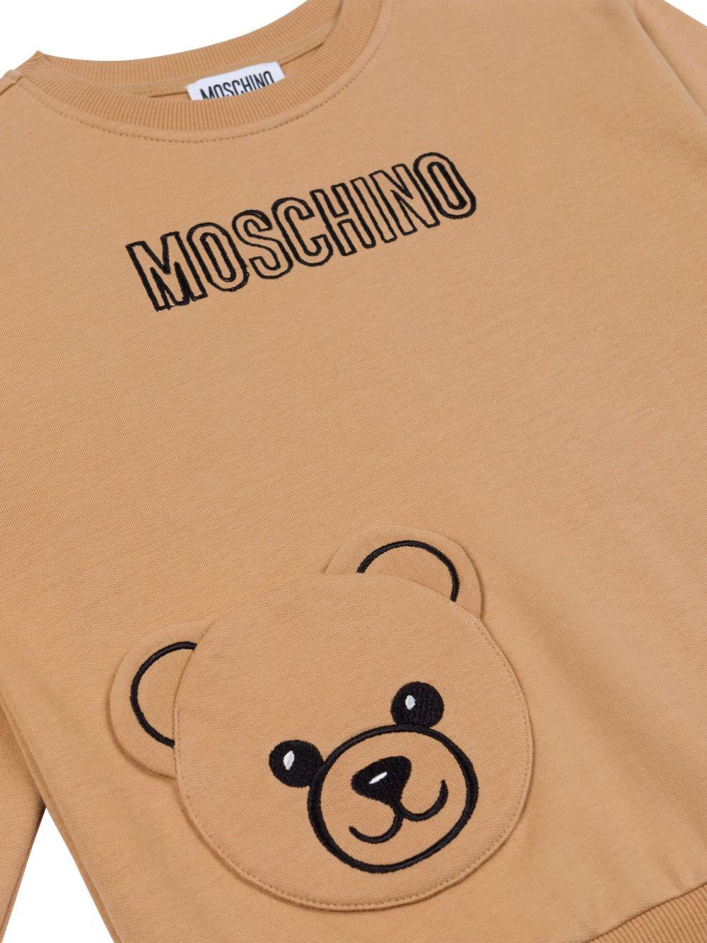Felpa marrone con motivo Bear HUF095LCA60 20351 MOSCHINO KIDS 