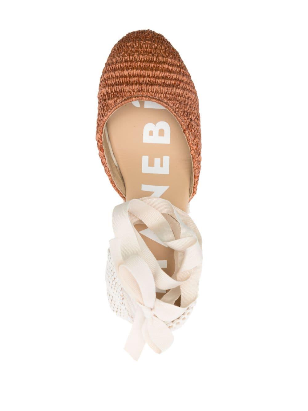 Espadrillas rafia Yucatán zeppa valenciana arancione G09WV ORANGERUST MANEBI 