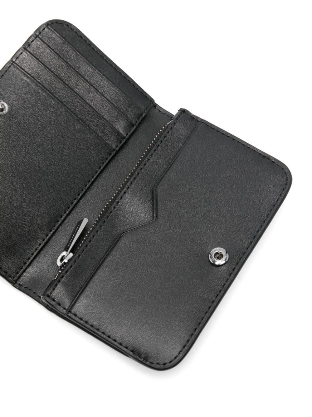 Portafoglio Hudson in pelle martellata nero