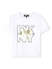 T-shirt bianca logo cuore oro