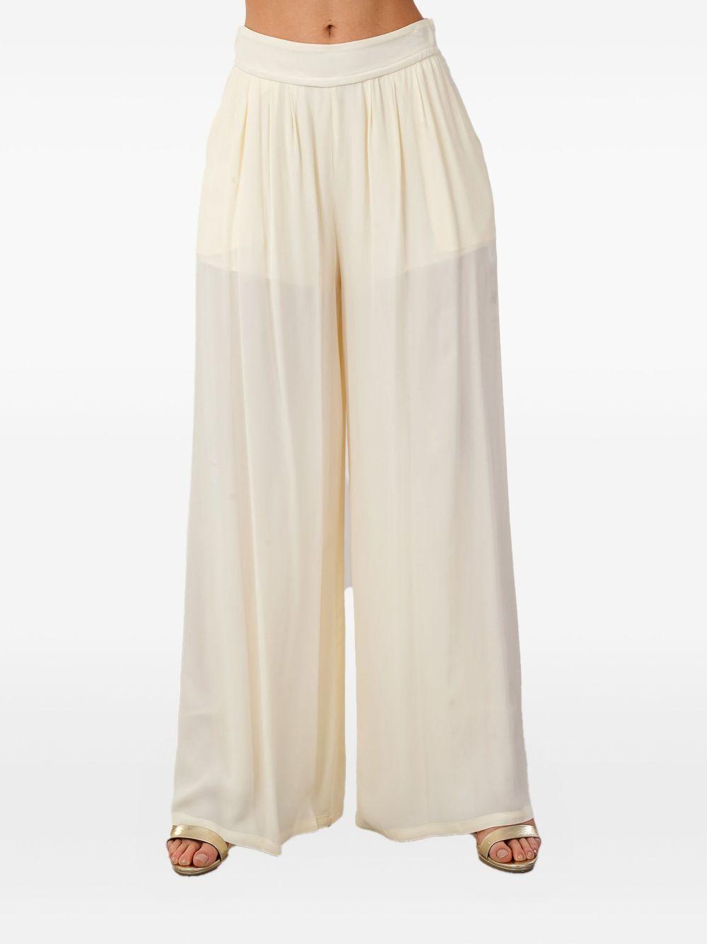 Pantalone panna semitrasparente S00559 PANNA BABYLON COLLECTION 
