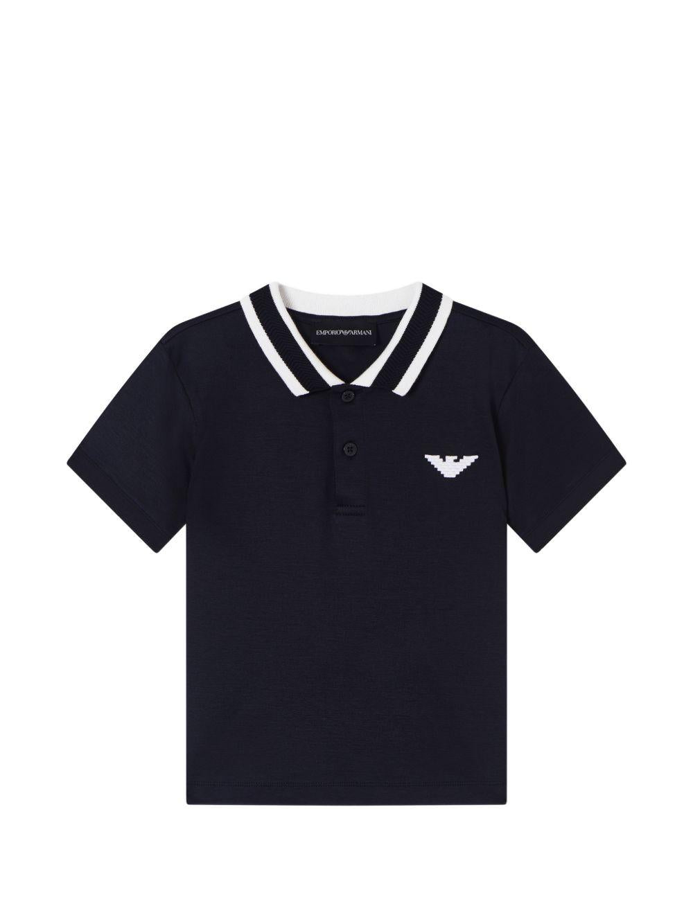 Polo in cotone con colletto a contrasto EB000910AF10127 UB118 EMPORIO ARMANI KIDS 