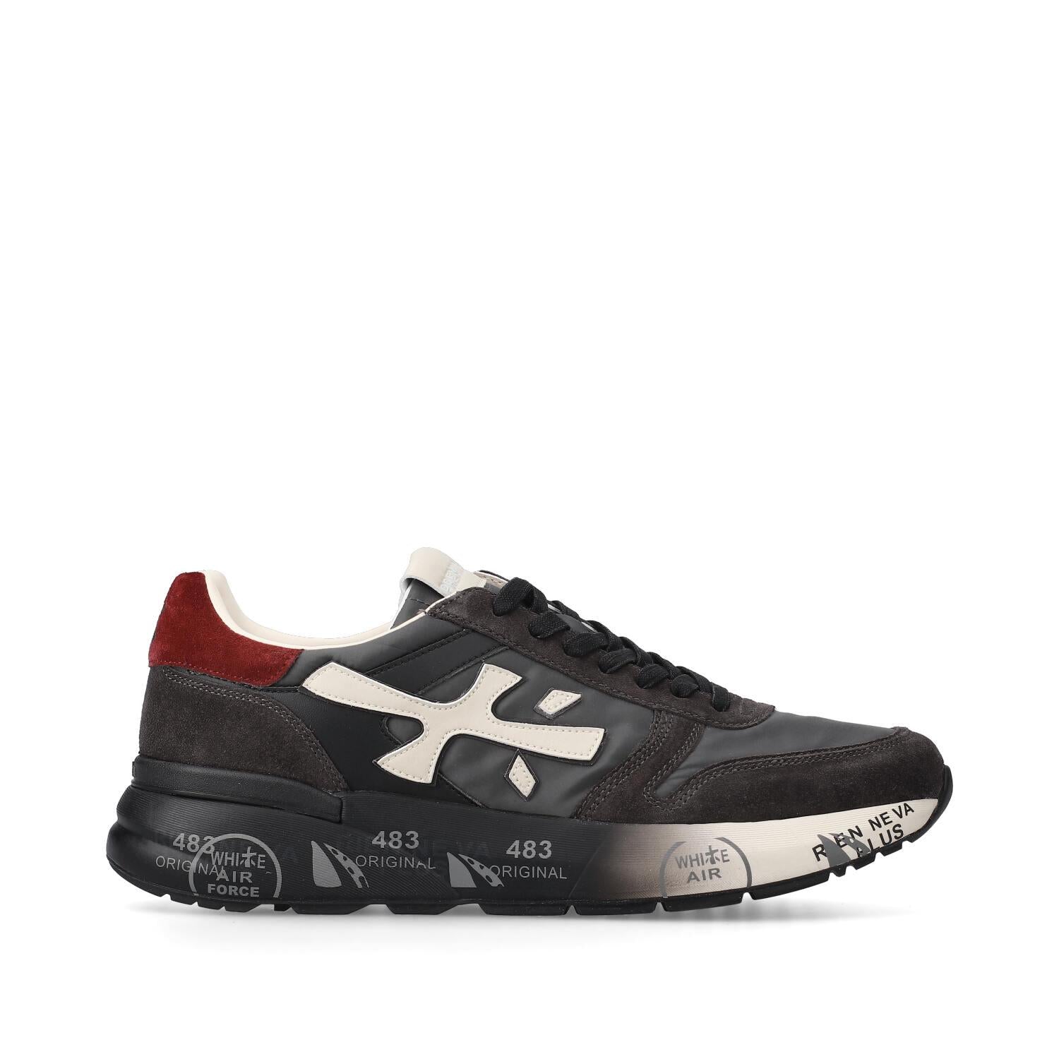 Sneakers Mick Nero con Dettagli Bianchi e Bordeaux MICK 7719 PREMIATA 
