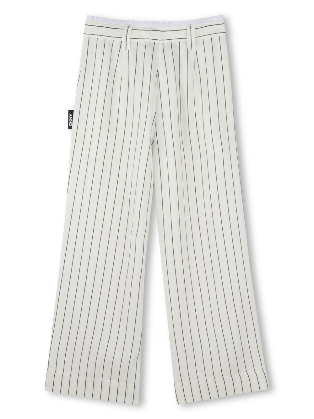 Pantalone bianco a palazzo a righe