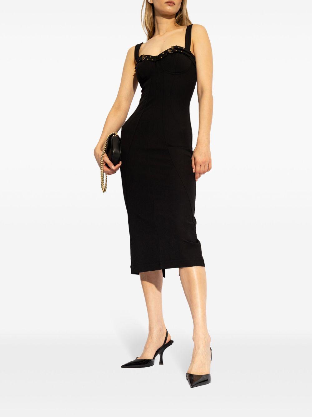 Abito midi scollo fibbie e occhielli 77HAO935N0394 899 VERSACE JEANS 